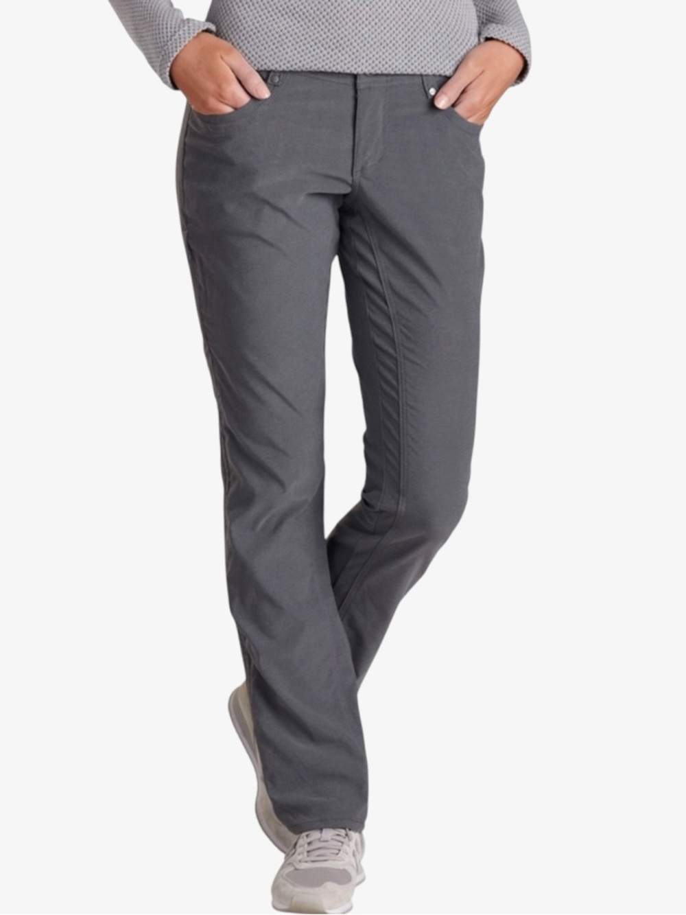 KUHL Women's TREKR PANT Straight Leg Gray Convertible Pants 16 Hiking Travel